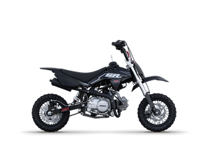 “2026 SSR SR70AE black 70cc youth automatic dirt bike disc brakes safety kill switch”