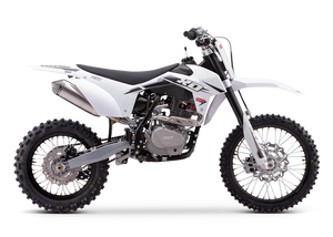 The image showcases the SSR XD250 Dirt Bike in a rugged, off-road setting, highlighting its powerful design and advanced features. The Dirt bike features a white color option, adjustable inverted hydraulic front forks, and aluminum alloy wheels with 70/100-19 front tires and 90/100-16 rear tires. The dual disc brakes are prominently displayed, emphasizing the dirt bike's safety and control features. The rebound-adjustable rear shock and cast steel frame are visible, showcasing the dirt bike's durability and stability. This image perfectly captures the SSR XD250's blend of performance, safety, and style, making it an ideal choice for off-road enthusiasts. The image showcases the SSR XD250 Dirt Bike in a rugged, off-road setting, highlighting its powerful design and advanced features. The Dirt bike features a white color option, adjustable inverted hydraulic front forks, and aluminum alloy wheels with 70/100-19 front tires and 90/100-16 rear tires. The dual disc brakes are prominently displayed, emphasizing the dirt bike's safety and control features. The rebound-adjustable rear shock and cast steel frame are visible, showcasing the dirt bike's durability and stability. This image perfectly captures the SSR XD250's blend of performance, safety, and style, making it an ideal choice for off-road enthusiasts.