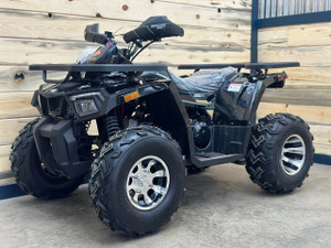 Denago Mudhawk 200FI ATV in Black – 169cc EFI 4-Stroke Engine, Fully Automatic CVT Transmission with Reverse, LED Lights, USB Ports, Digital Display, Front & Rear Racks