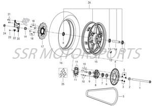 Rear Wheel Assembly for QJ SRV550