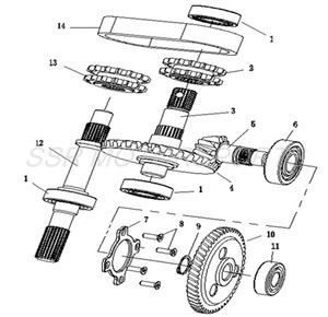 Output Shaft Assembly for SSR Bison 400 U /400XL Output Shaft Assembly for SSR Bison 400 U /400XL