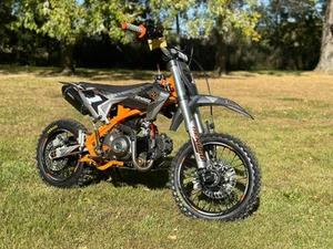 Main: 2026 Denago MX1 110cc Orange semi-automatic youth dirt bike