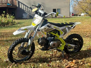 Main: 2026 Denago MX1 110cc Lime semi-automatic youth dirt bike