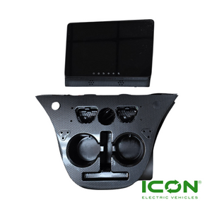 Retro Fit 10" Screen Kit with Carbon Fiber Cup Holder for ICON 2020-Up Golf Carts Retro Fit 10" Screen Kit with Carbon Fiber Cup Holder for ICON 2020-Up Golf Carts