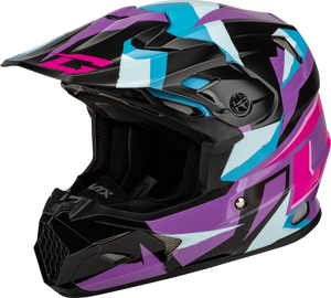 GMAX MX-96S SPLINTER HELMET BLACK/PURPLE/BLUE