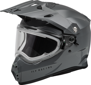 “Fly Racing Trekker Cold Weather Helmet front view – ECE/DOT approved with electric shield”