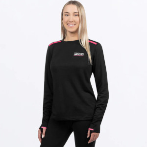 Women's Endeavor Merino Longsleeve Black/Elec Pink