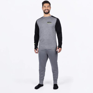 Men's Tenacious Merino Longsleeve Grey Heather/Hi Vis