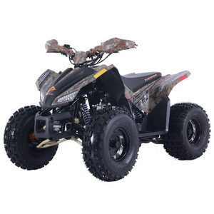 Denago Trailhawk 10FI Camouflage Edition Youth ATV – Rugged 120cc EFI 4-stroke quad with camouflage graphics, electric start, full automatic transmission, reverse gear, and advanced youth safety features including remote shut-off and throttle limiter.