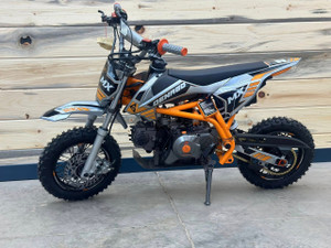 “2026 Denago MX 110cc pit bike orange youth dirt bike fully assembled or crate option”