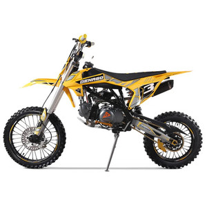 Denago MX3 Yellow Edition 140cc Pit Bike with advanced hydraulic disc brakes, inverted front fork suspension, stainless-steel exhaust, and a bold yellow design perfect for off-road enthusiasts.
