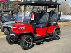 TEKO EV Trophy 4 passenger forward facing lithium electric golf cart with LED lighting, 10.1 inch touchscreen display and premium sound system at East Central Sports Rush City Minnesota