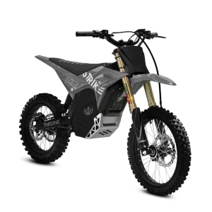 Main: 2026 Throne Cycles Shadow 72V Grey Gold electric dirt bike