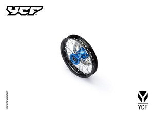 YCF 14" Front Aluminum Wheel with Brake Rotor & Sprocket for Select YCF Bikes (2024-2025) - Blue