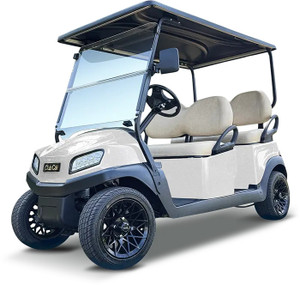 2026 Club Car Tempo 4 Forward certified pre-owned lithium golf cart with short wheelbase, 12 inch street tires and forward facing seating at East Central Sports Rush City Minnesota
