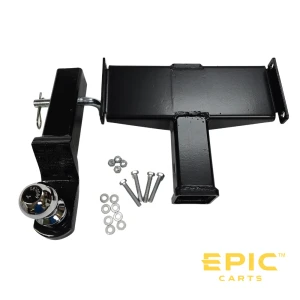 Trailer Hitch Tow Kit for EPIC E40, E40L, E60, E60L Golf Carts (with Step Plates Installed)