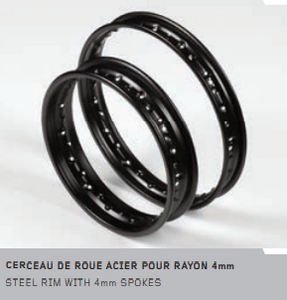 (07) STEEL RIM for 4mm SPOKES - (1.85x12" - FRONT / REAR) (07) STEEL RIM for 4mm SPOKES - (1.85x12" - FRONT / REAR)