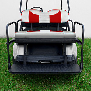 RHOX Rhino Seat Kit, Rally White/Red, Club Car DS RHOX Rhino Seat Kit, Rally White/Red, Club Car DS