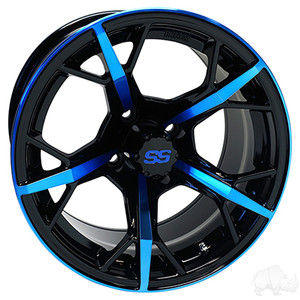 RHOX RX400, Gloss Black with Blue, 14x7 ET-25