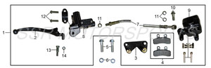 Front Brake Caliper (SR70c) (SR110's) (SR125's) Front Brake Caliper (SR70c) (SR110's) (SR125's)