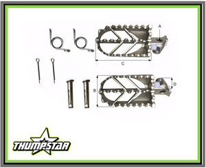 Foot Peg Assembly | Fits Thumpstar Version 5 Models: TSB110, TSK110, TSB125, TSX125, TSX140, TSX212 Foot Peg Assembly | Fits Thumpstar Version 5 Models: TSB110, TSK110, TSB125, TSX125, TSX140, TSX212