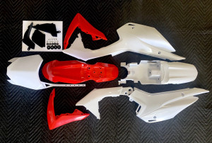 BRV101-RED | Aftermarket RED/WHITE Plastics Kit | V5 BRV101-RED | Aftermarket RED/WHITE Plastics Kit | V5