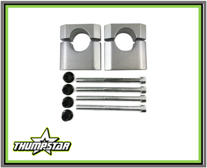 This image showcases the 3008B Bar Risers, high-quality OEM alloy components designed for Thumpstar pit bike models. The risers feature a sleek satin finish, 1 1/8" handlebar compatibility, and optimized dimensions for enhanced ergonomics and control. Their durable construction and precision fitment make them a must-have upgrade for pit bike enthusiasts and competitive racers. This image showcases the 3008B Bar Risers, high-quality OEM alloy components designed for Thumpstar pit bike models. The risers feature a sleek satin finish, 1 1/8" handlebar compatibility, and optimized dimensions for enhanced ergonomics and control. Their durable construction and precision fitment make them a must-have upgrade for pit bike enthusiasts and competitive racers.