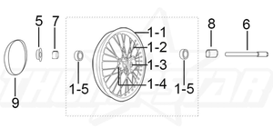 3871 | Front Wheel 17-1.6 7075 Alloy- Black (V5) 3871 | Front Wheel 17-1.6 7075 Alloy- Black (V5)