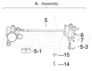 AS 3042 | Rear Brake Complete Assembly OEM TSX 125/140 2018 for 15MM AXLE
