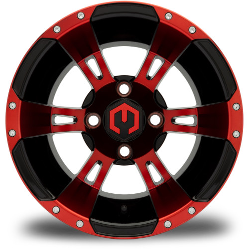 MODZ Ambush Red & Black 12" Golf Cart Wheel