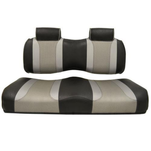 MadJax® Tsunami Black–Liquid Silver w/ Silver Rush E-Z-GO TXT/RXV Front Seat Cushions