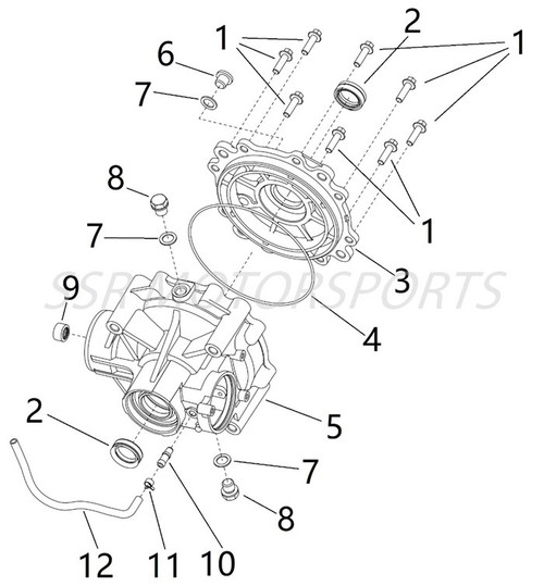 (BISON 500) Front Differential Internal Parts