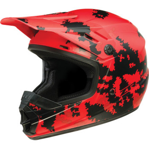 Youth Rise Digi Camo Helmet - Red