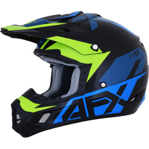 AFX FX-17 Helmet - Aced - Blue/Lime