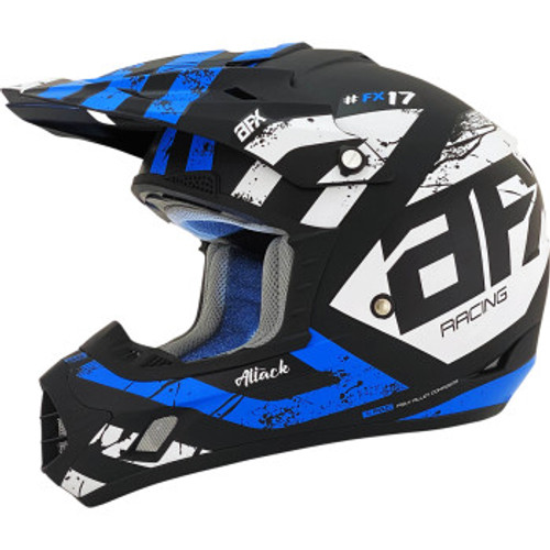 AFX FX-17 Youth Helmet - Attack - Matte Black/Blue
