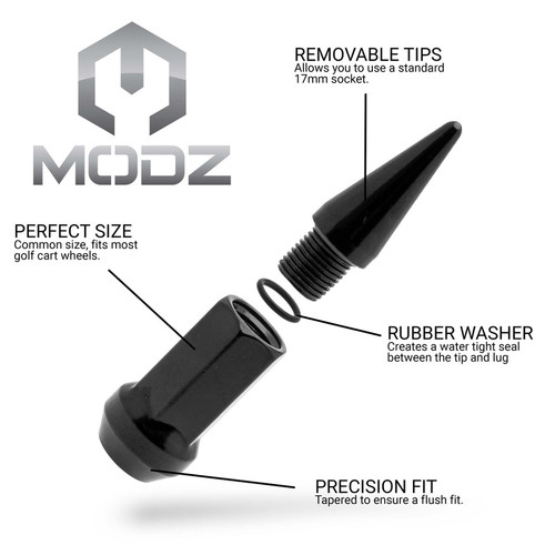 MODZ Spiked Black Lug Nuts - Pack of 16