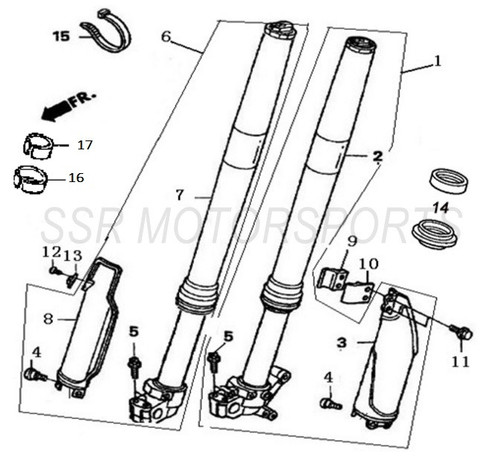RIGHT FORK W/ FORK GUARD ASSEMBLY SSR SR450