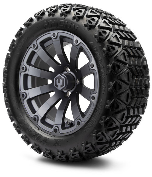 MODZ 14" Bomber Matte Gunmetal Wheels & Off-Road Tires Combo