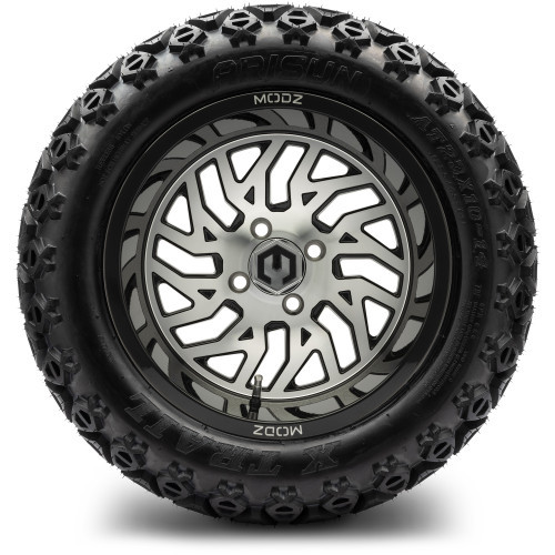MODZ 14" Carnage Machined Black Wheels & Off-Road Tires Combo