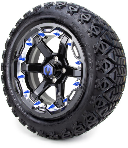 MODZ 14" GLADIATOR MACHINE & BLACK W/SPIKE OPTIONS -LIFTED TIRE AND WHEELS COMBO