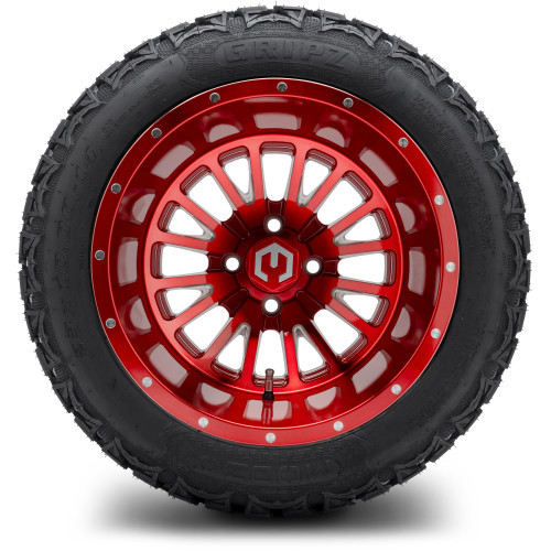 MODZ 14" Assassin Brushed Red with Ball Mill Wheels & Off-Road Tires Combo