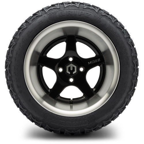 MODZ 14" Maverick Machined Black Wheels & Off-Road Tires Combo