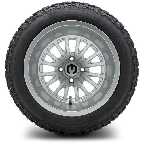 MODZ 14" Assassin Glossy Silver Wheels & Off-Road Tires Combo