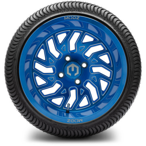 MODZ 14" Carnage Brushed Blue with Ball Mill Wheels & Street Tires Combo