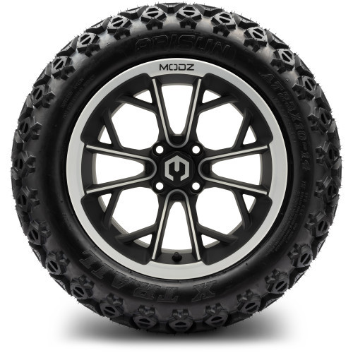 MODZ 14" Havoc Machined Matte Black Wheels & Off-Road Tires Combo