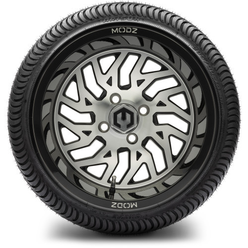 MODZ 14" Carnage Machined Black Wheels & Street Tires Combo