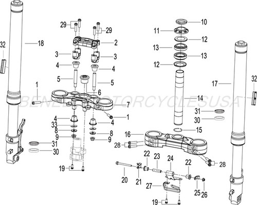 Front Fork Assembly Package Benelli TNT 135 (Free Shipping)