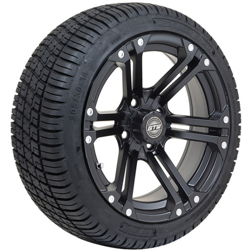 【ゆうてん出品】19mmAA&19mmプラ(黒)(8-STAR v.2) 14” GTW Stellar Matte Black Wheel Item #19-320