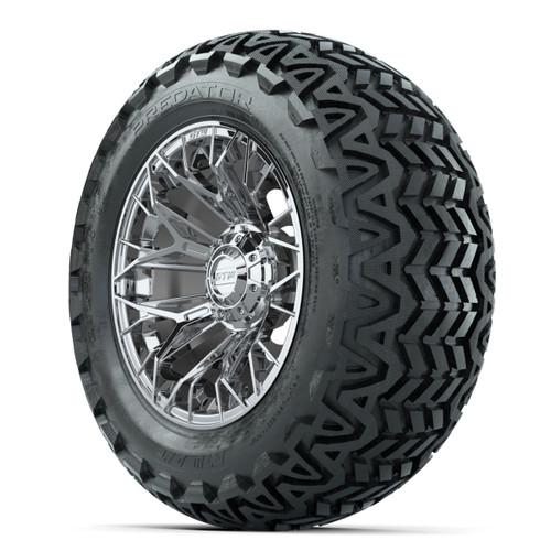 Set of (4) 14 in GTW Stellar Chrome Wheels with 23x10-14 Predator All-Terrain Tires