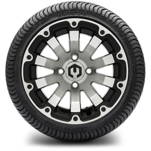 MODZ 12" Bomber Machined Black Wheels & Street Tires Combo